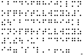 Przykład czcionki Braille Extended